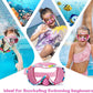 Kids Swim Goggles with Nose Cover, 180° Panoramic Snorkel Mask with Anti-Fog & Anti-Leak Design, Comfort Fabric Strap UV Protection Lens for Boys Girls Ages 3-15