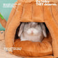 Hopp'd™ Guinea Pig Hideout & Bed – 2-in-1 Washable Tree Stump House | Rat, Ferret, Hamster, Bunny Bed Hideout | Waterproof, Anti-Slip, Chew-Proof | Free Pillow | Small Animal Accessories (Large)
