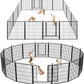 Dog Playpen 32 inch 20 Panels Indoor Outdoor Dog Pen for Medium/Small Dogs Heavy Duty Metal Dog Fence Outdoor for Yard, Puppy Playpen with Door Portable Pet Fence for RV Camping Yard