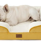 Bedsure Orthopedic Dog Bed Medium Size Dogs - Washable Medium Dog Cat Bed Waterproof, Comfort Pet Couch Sofa with Washable Removable Cover, Pets Bed with Nonskid Bottom, Spicy Mustard, 28"