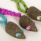 SmartyKat (3 Count) Magic Mice Compressed Catnip Ribbon Cat Toys - Green/Pink/Blue, 3 Count