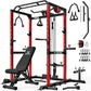 S21 Power Cage, Multi-Function Power Rack with Adjustable Cable Crossover System, 2000LBS Squat Rack for Home Gym with More Training Attachments