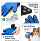 Cat Grooming Glove for Hair Removal – Pet Grooming Glove for Cats – Deshedding Brush Glove for Long Hair Cats – Cat Glove Brush Mitt – Soft Silicone Right Hand Glove – Easy to Clean