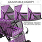MoNiBloom 4 Wheels Pet Stroller, Easy-Fold Umbrella Shaped Dog Cat Jogger Stroller w/Storage Bag & Visible Mesh for Small/Medium Dogs Cats Purple Polka Dots