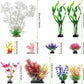 Aquarium Decorations Plants with Resin Coral, 12 pcs Fish Tank Accessories, Fish Tank Decorations Small Plants Plastic, Aquarium Decor Artificial Plant