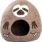 Luxurious Eco-Friendly Merino Wool Cat Cave Bed Sloth - Foldable Hideaway Pod for Indoor Cats - Premium Felt Kitten Beds - Covered Cat House for Ultimate Cozy Comfort by Woolygon