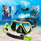 Greatever Dry Snorkel Set,Panoramic Wide View,Anti-Fog Scuba Diving Mask,Professional Snorkeling Gear