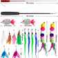 Retractable cat wand toys, 14PCS teaser refills-feather & worm refills and chirping mouse toy, interactive cat teaser toys for indoor cats, fishing pole games for bored indoor kitten exercise & play