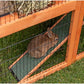 TRIXIE natura Outdoor Deluxe Rabbit Hutch with Run - Large 2-Story Rabbit Cage with Non-Slip Ramp - Elevated Small Animal House with Secure Playpen, Hinged Roof & Two Pull-Out Trays - in Natural