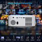 Portable Mini Projector with Electric Focus, NICPOW Full HD 1080P Projector, Bluetooth Movie Projector with Auto Keystone, Two-Way Bluetooth, Ideal for Indoor Outdoor Use, White