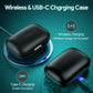 GOLREX Active Noise Cancelling Ear Buds Wireless Earbuds Bluetooth Headphones with 80H Playtime LED Display Wireless Charging Case, Over-Ear Hooks Earbud for Sports Running Gym Workout Black