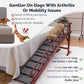 Dog Ramp for Bed or Couch, Wooden Pet Ramp with 20° Gentle Slope, Removable Side Rails, Non-Slip Surface, Top Platform & Wheels, Safe Bed Ramp for Small, Medium & Senior Dogs, 74" Long, Mahogany