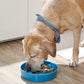 LE TAUCI Slow Feeder Dog Bowls Ceramic, 3 Cups Slow Feeding Dog Bowl Medium Large Breed, Puzzle Pet Dishes,Vortex Blue