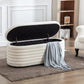 Kmax 45" Storage Bench Faux Fur Entryway Bench Upholstered Ottoman Bench for Bedroom Living Room Hallway, White