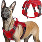 rabbitgoo Tactical Dog Harness for Large Dogs, No Pull Military Service Vest with Handle & Molle, Easy Control for Training Walking, Adjustable Reflective Straps, Red, L
