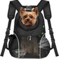 WOYYHO Pet Dog Carrier Backpack Small Dog Front Backpack Ventilated Mesh Dog Travel Back Pack with Safety Belt for Travel Hiking Cycling Outdoor Adventures (Size L: 10-14 lbs, Black)