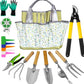 41-Piece Premium Gardening Tool Set, Stainless Steel Heavy Duty Gardening Tool Kit, with Non-Slip Rubber Grip, Storage Tote Bag, Outdoor Hand Tools, Ideal Gardening Gifts for All (Green)