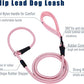 Slip Lead Dog Leash，Strong Nylon Rope Leash and Padded Handle,No Pull Outdoor Walking Training Lead for Small Medium Large Dogs(Pink, 1/2"×6ft)
