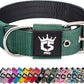 TSPRO Tactical Dog Collar 1.5 Inch Wide Thick Dog Collars with Heavy Duty Metal Buckle, Durable, Strong, Adjustable for Medium to Large Dogs (Green M)