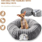 Bubble Cat Tunnel for Indoor Cats, Round Peekaboo Cave Toy with Dangling Balls, Donut Tunnel Bed with Circle Mat for Puppy Kitten Rabbit, Grey