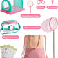 ROBUD Kids Explorer Kit, Bug Catcher Kit with Bag Kit, Pink Outdoor Exploration Set for Camping, Montessroi Toy for Kids Coming Closer to Nature，WRP28