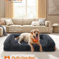 Feandrea Dog Bed, Orthopaedic Dog Sofa Bed for Medium and Large Dogs, Waterproof Ped Bed with Removable Washable Cover, 42 x 31.5 x 9 Inches, Dark Gray UPGW233G02