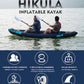Inflatable Kayak 2 Person, Tandem Kayak, Foldable Kayaks for Adults, with Kayak Fin, 2 Aluminum Paddles, 2 Padded Seats, Hand Pump and Travel Backpack