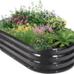 Galvanized Raised Garden Bed Outdoor - 4×2×1ft Planter Raised Beds for Gardening | Oval Metal Garden Planter Box with Safety Edging and Gloves for Vegetables Fruits and Flowers - Grey