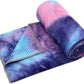Eunzel Yoga Towel,Hot Yoga Mat Towel with Grip Dots Sweat Absorbent Non-Slip for Hot Yoga, Pilates and Workout 24" x72", Purple & Blue