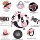 Timos Dog Harness, 3 Snap Buckles No-Pull Soft Padded Dog Vest with 2 Metal Leash Clips, Adjustable Reflective No Choke Pet Harness with Easy Control Handle for Medium Dogs,Pale Pink,M