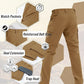 TACVASEN Men's Winter Pants 9 Pockets Fleece Snow Hiking Pants Water-Resistant Warm Softshell Thick Tactical Pants