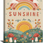 You Are My Sunshine Inspirational Canvas Wall Art Motivational Encouragements Wall Decor First Communion Gifts for Girls Boys Toddler Teens Pictures Painting Print Artwork Framed Decorations Nursery Dorm Bedroom 12"x16"