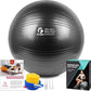 Yoga Ball, 22-30 Inch Extra Thick Exercise Ball for Workout Fitness Balance, Anti Burst Chair for Home and Office Desk, Includes Hand Pump & Workout Guide Access