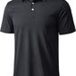 MAGCOMSEN Men's Polo Shirts 3 Buttons Casual Work T Shirts Quick Dry Short Sleeve Golf Shirt Pique Jersey Outdoor Performance