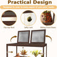 PROLEE Bearded Dragon Tank,60 Gallon Reptile Tank with Meatl Mesh Roof and Front Sliding Door, Anti-Scratch Lizard Tank,Spacious Reptile Enclosure for Snakes,Lguanas, Chameleons(Walnut)