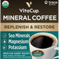 VitaCup Mineral Coffee Pods with Trace Minerals, Hydrate, Replenish & Restore, w/Sea Minerals, Electrolytes, Organic Coffee, Medium Dark Roast, Single Serve Pod Compatible w/Keurig K-Cup Brewers,64 Ct
