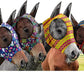 Frienda 4 Pieces Horse Fly Masks with Ears Face Covering UV Protection from Insect Pests Elasticity Smooth Comfortable Mesh Horse Mask Accessories(Geometric,Medium)