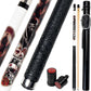 Collapsar CBP Pool Stick with 1X1 Hard Case,13mm Tip with Low Deflection Technology Billiard Cue,58" 2-Pieces 19-21 oz Professional Pool Cue Set