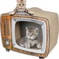 TV Cat Scratcher Cardboard Lounge Bed, Cat Scratching Board, Durable Board Pads Prevents Furniture Damage