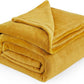 Bedsure Fleece Blanket Queen Blanket Gold Yellow - Bed Blanket Soft Lightweight Plush Fuzzy Cozy Luxury Microfiber, 90x90 inches