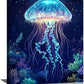 Ocean Jellyfish Wall Art Canvas Coral Fish Wall Decor Prints Framed Painting Underwater Pictures Gifts Artwork for Bathroom Living Dining 12"x16"