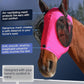 Horse Fly Mask Generous&Fine Mesh Eye Covers and Ears Elasticity Mask Snug Fitting Comfortable Breathable Lightweight Equine Stretchy Protection for Horses Hot Pink Full Size