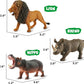 6PCS Safari Animal Figure Toys for Kids 3-5 Realistic Plastic Jungle Animal Figurines African Wildlife Learning Toys for Kids Boys Girls Toddlers