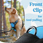 rabbitgoo Dog Harness Medium Sized, No Pull Pet Harness with 3 Buckles, Adjustable Soft Padded Vest with Control Handle, Walking Reflective Pet Vest for Medium Dogs, Sky Blue, M