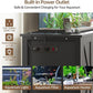 55-75 Gallon Aquarium Stand with Power Outlet, Heavy Duty Fish Tank Stand with Cabinet Storage & Adjustable Shelf, for Fish Tank, Turtle Tank, Reptile Terrarium, 1000LBS Capacity, Black