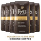 Peet's Coffee, Medium Roast Ground Coffee - Big Bang 63 Ounces (6 Bags of 10.5 Ounces)