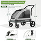 Large Dog Stroller - Dual Entry Safety Folding Pet Stroller with Adjustable Handle, All-Terrain 4-Wheel, 160 lbs Weight Capacity for Travel & Outdoor Adventures - Gray