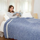 Snuggle Sac Oversized Blue Reversible Super Soft Blanket Twin XL Size for Bed and Sofa, Heather Blue, 66x90 inches