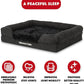 The Dog’s Bed, Medium Black Faux Fur 30x23.5, Memory Foam, Pain Relief: Arthritis, Hip & Elbow Dysplasia, Post Surgery, Lameness, Supportive, Calming, Washable Cover, Veterinary Approved