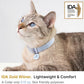 Safety Cat Collar Pro - U.S. IDA Gold Awarding Design, Elastic Quick Release Cat Collar with Buckle Non Breakaway - Lightweight for Kitten All Small Large Cats (Linen, M 7.9-15.7")